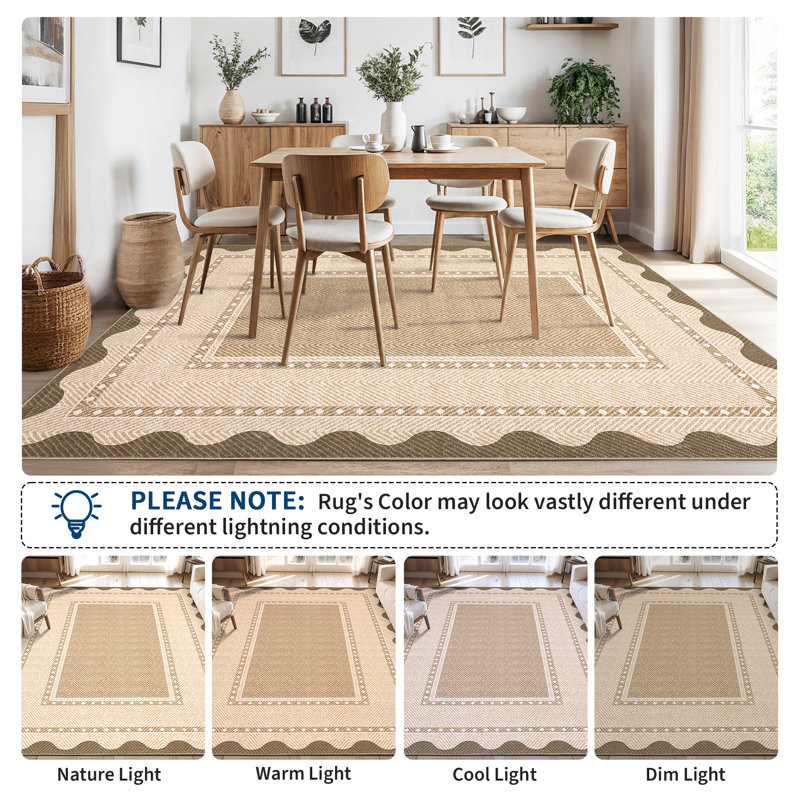 Area Rug, Beige, Rectangle 120 x 170 cm