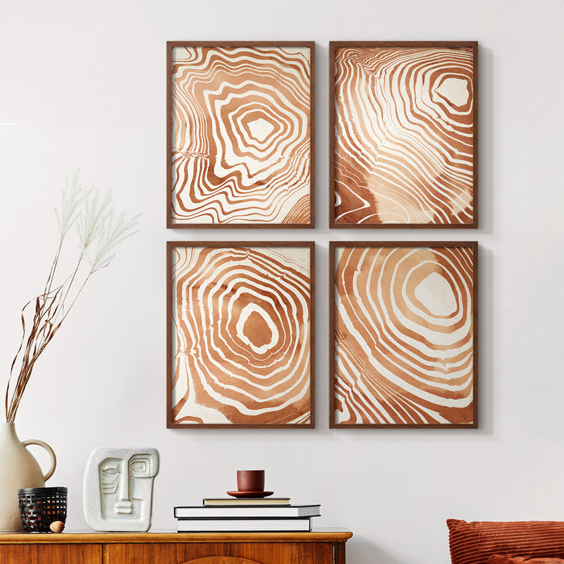 «Sandstone Peel II», 4 pièces sur papier, Noir, H 14 po x l 44 po