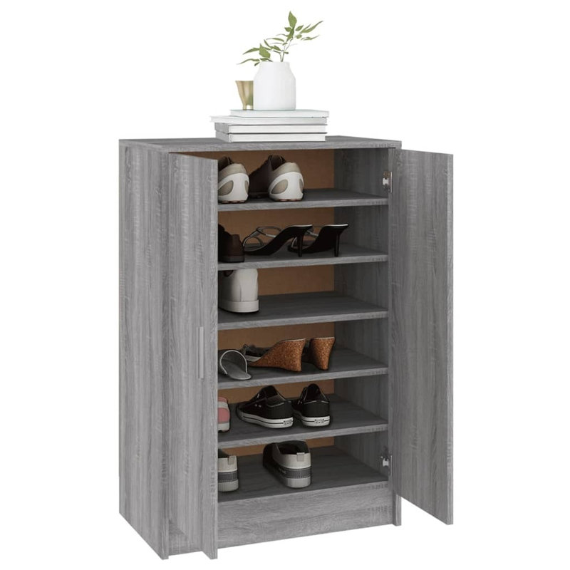 Shoe Storage Cabinet, Grey Sonoma