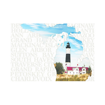 " Michigan Lighthouse And Cities "