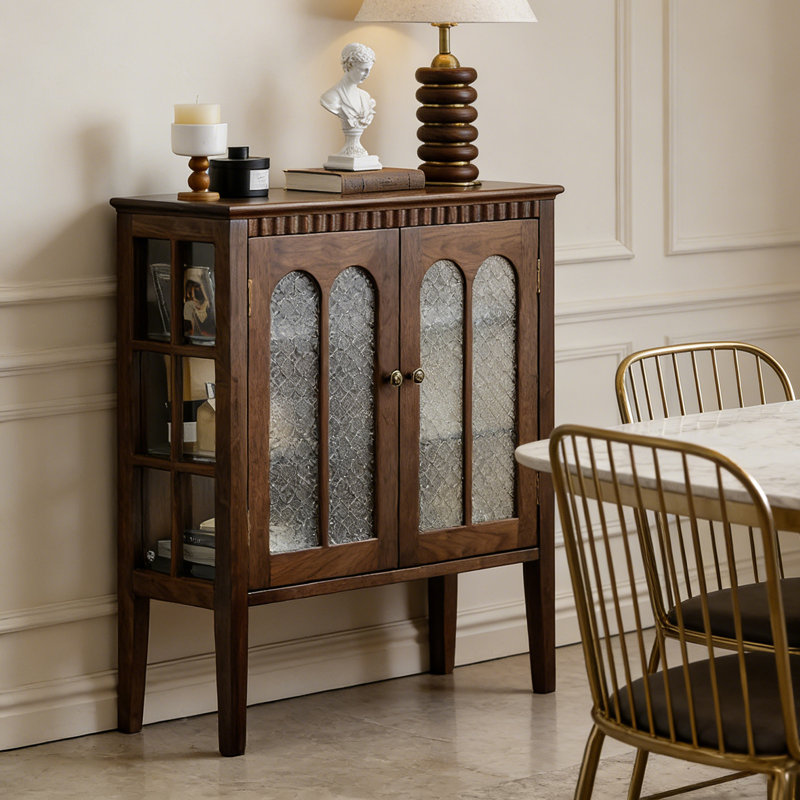 Buffet rétro en noyer noir 33,07 po