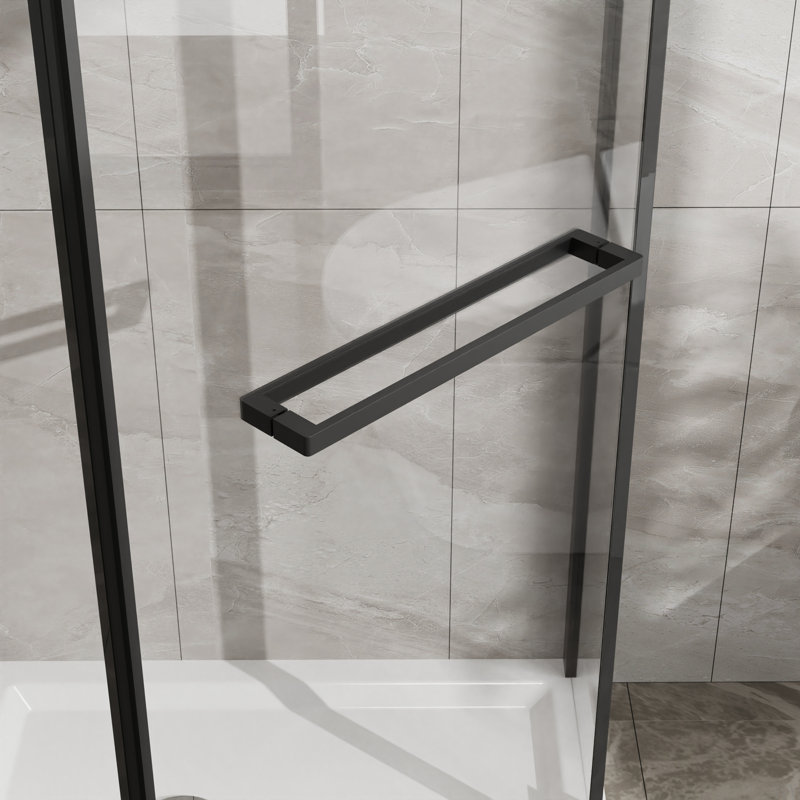 Neo-Angle Frameless Shower Door 36 In. D X 36 In. W X 72 In. H Corner Shower Enclosure With Clear SGCC Tempered Glass Pivot Shower Door In Finish