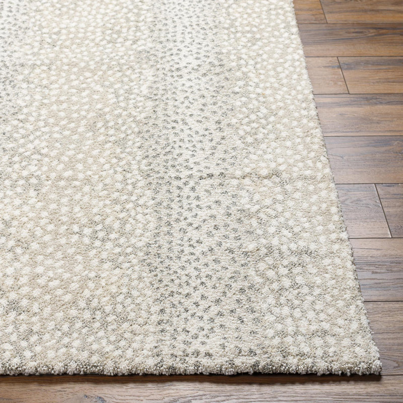 Rectangle Makila Abstract Machine Woven Polyester/Polypropylene Area Rug in Light Gray/Beige, Rectangle 7'10" x 10'
