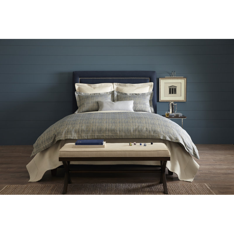 Biagio Standard Cotton Reversible Modern & Contemporary Duvet Cover, Queen Duvet Cover, Blue
