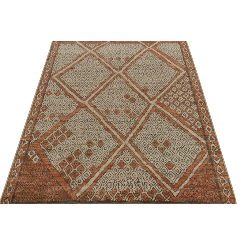 Moroccan Hand Knotted Wool Area Rug, Rectangle 10' x 14'