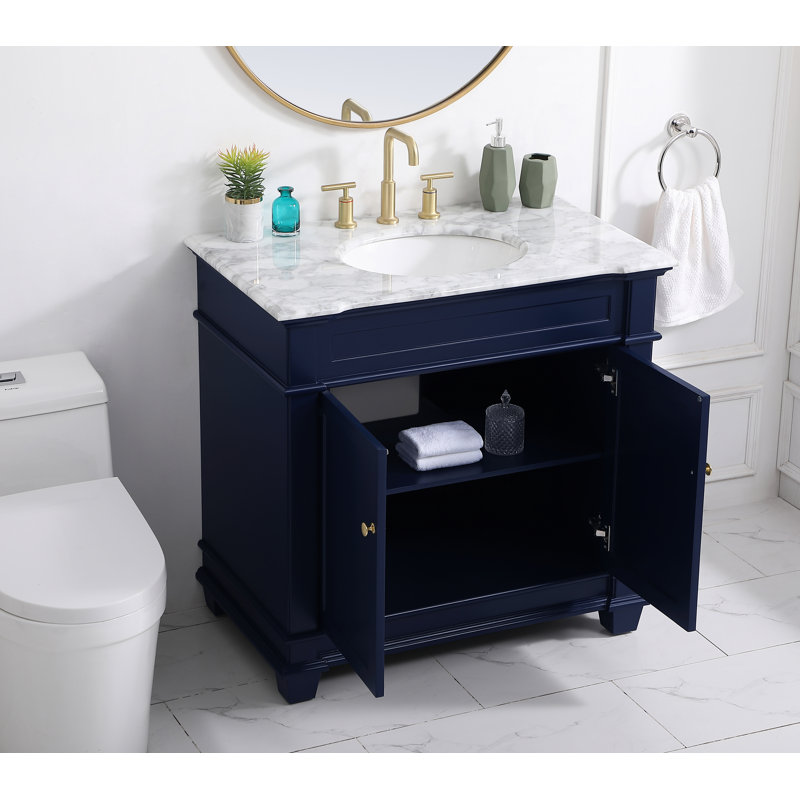 Ensemble de meuble-lavabo simple 36 po Lydie, Bleu