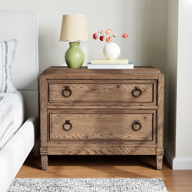 Hayes 2-Drawer Nightstand, Brown