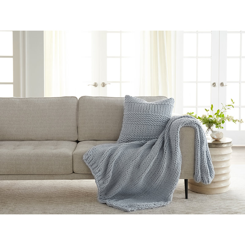 Coussin décoratif Cozy Chunky Knit, Bleu