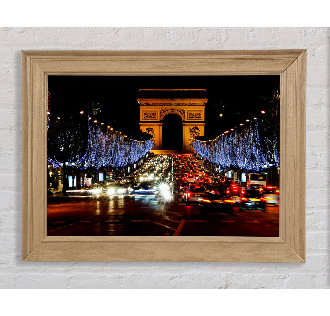 Paris Arc De Triomphe Nacht Lichter - Druck