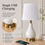 Ensemble de lampes de table modernes en céramique 18 "avec ports USB et base en bronze antique poli Conyer-2124365615