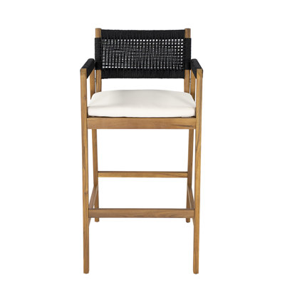 Tabourets de bar d'extérieur en bois d'acacia Brendalyn Modern Coastal