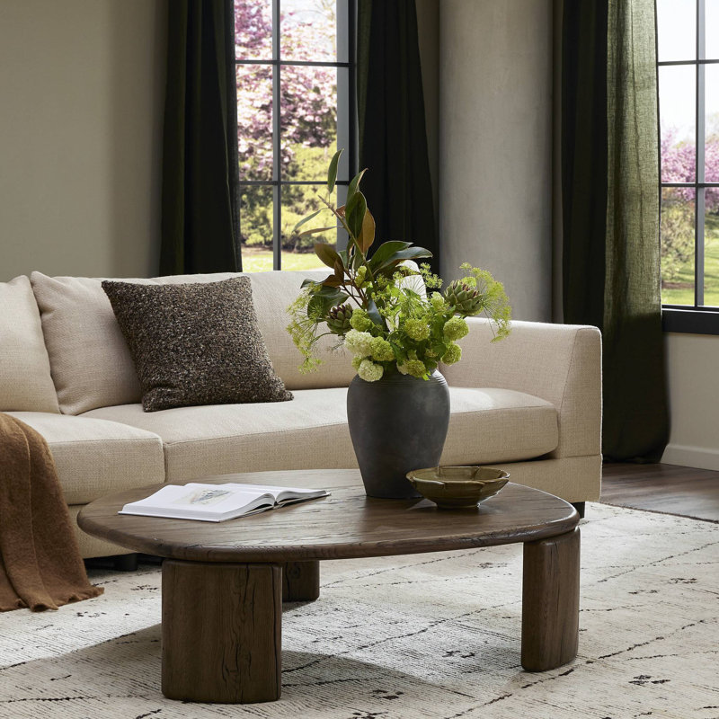 Falco Solid Wood Coffee Table, 14" H x 48.25" L x 48.25" W