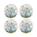 Coral Reef Vegan Leather Round Pebble Placemat