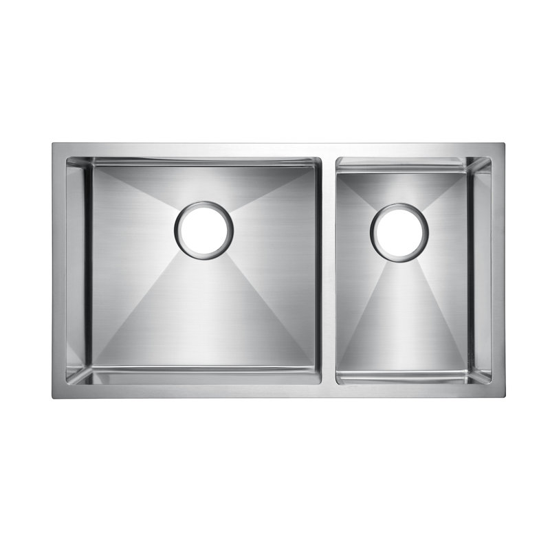 Guilio 33'' L Double Bowl Stainless Steel Kitchen Sink
