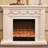 Beige Solid Wood Electric Fireplace-1793320171