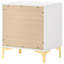 2 tables de chevet blanches et dorées - Mobilier de chambre à coucher avec beaucoup de rangement-120652886