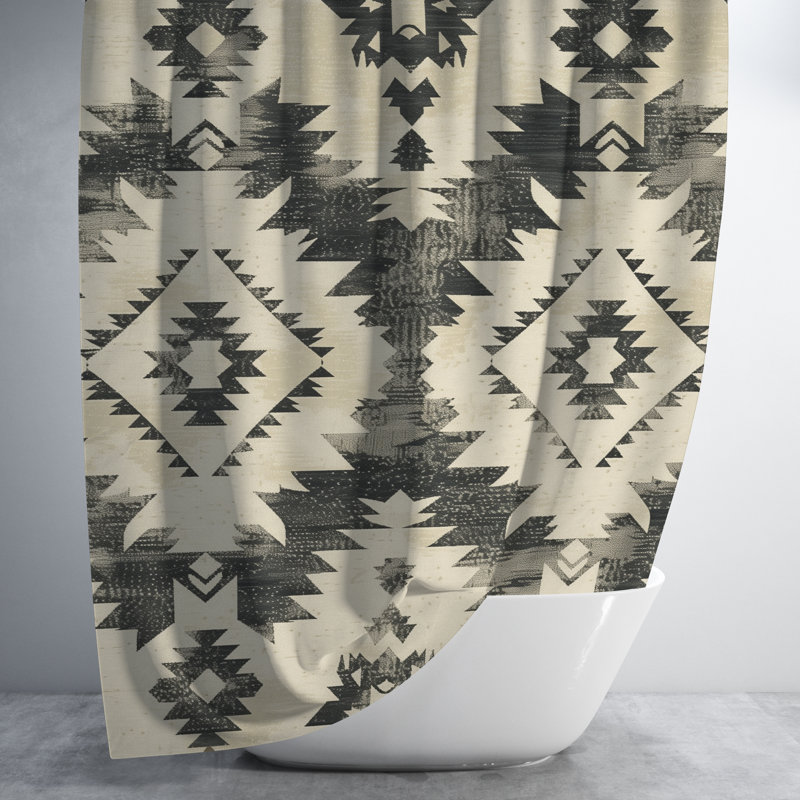 Rideau de douche Thresea Ikat, H 74 po x l 71 po