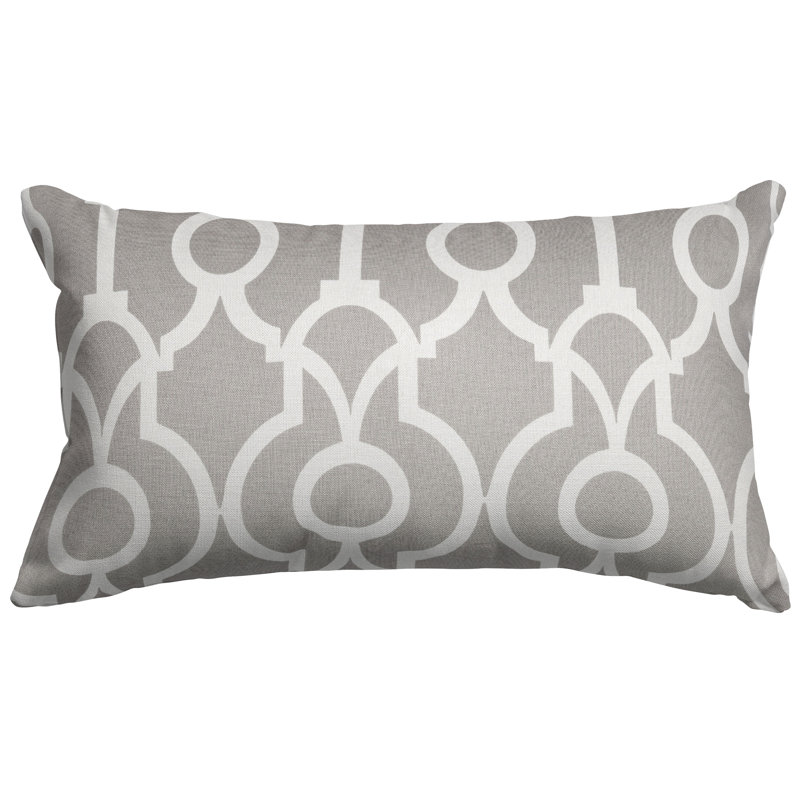 Athens Ikat Outdoor Reversible Throw Pillow, Gray