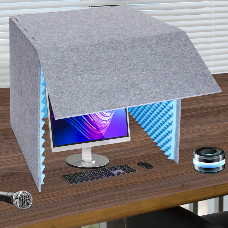 Housse de bureau insonorisée, cabine d'isolation, écran insonorisant Vocal, Bleu