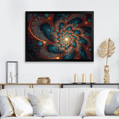 «Blue and Orange Fractal Fusion I», reproduction sur toile