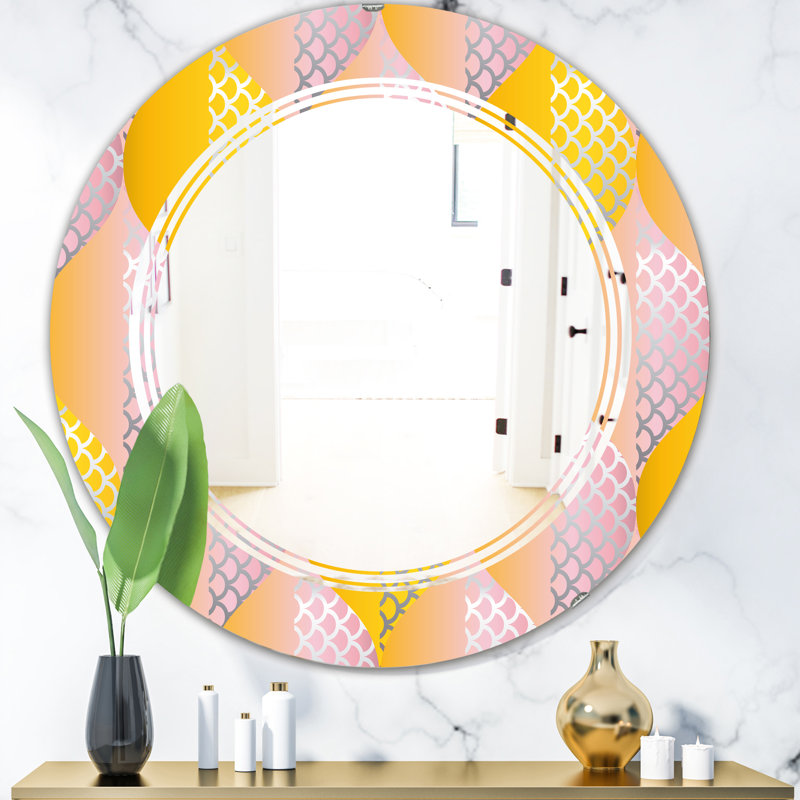 Miroir mural sans cadre à motif contemporain en forme de losanges triple c, 23,6 po x 23,6 po
