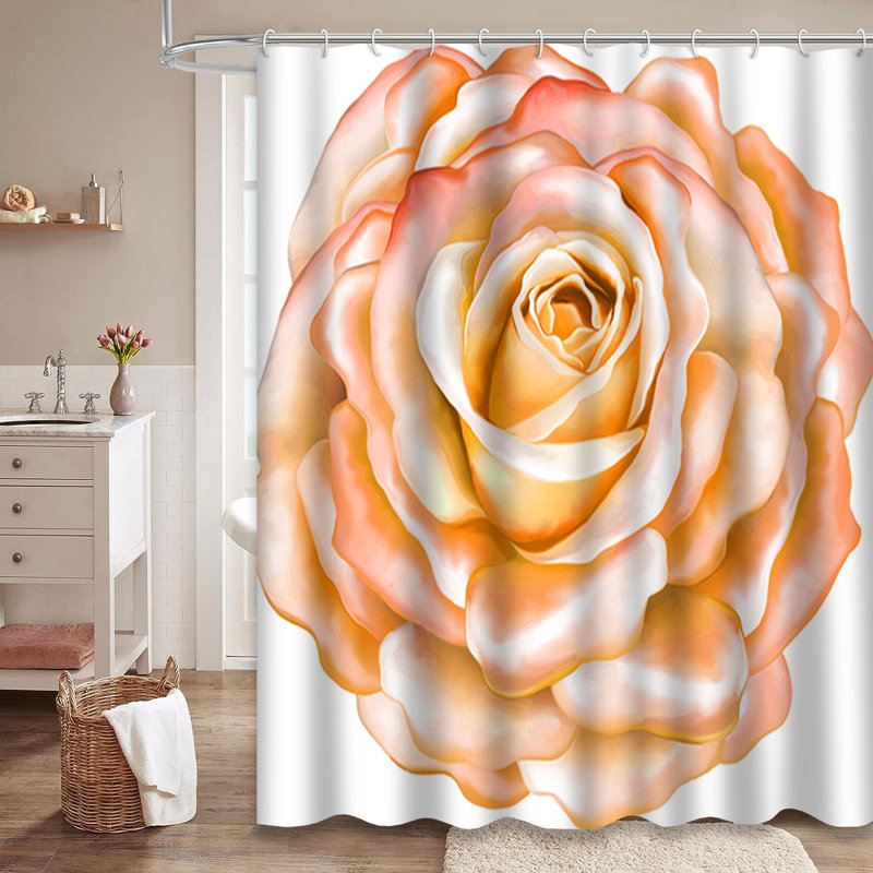 Magnifique rideau de douche avec 12 crochets de couleur rose rouge, L 72 po x l 72 po