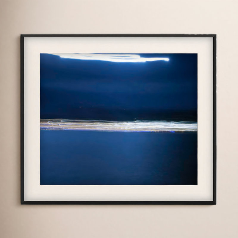 Electric Tartane 2 Print by Francis Augustine, Black Framed Paper, White, 48" H x 72" W x 0.8" D