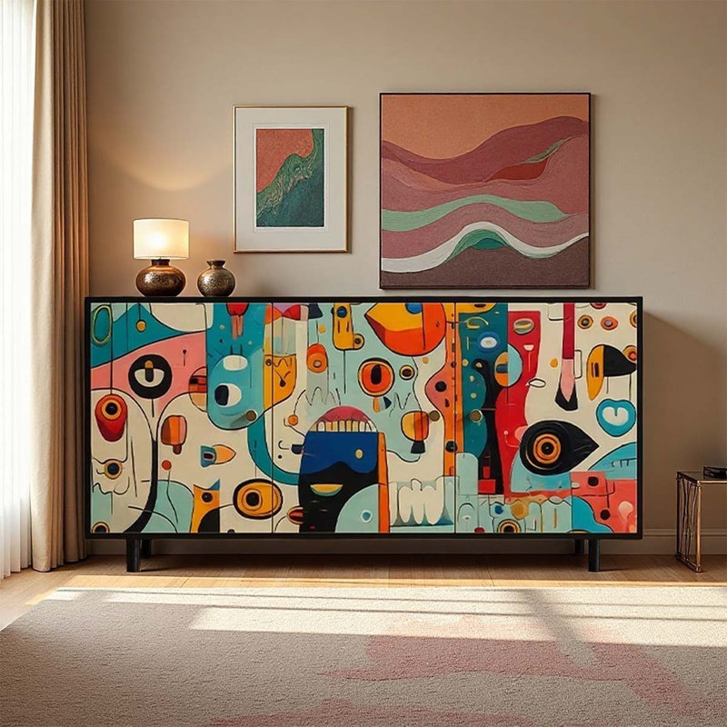 Abstract Artistry, Elegant Storage Cabinet