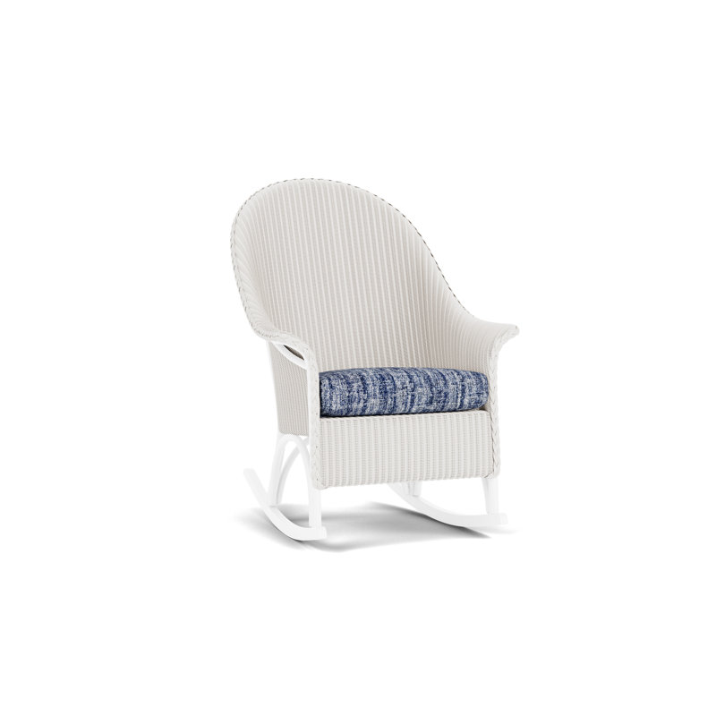 Loom Outdoor Rocker Chair, Visions Cobalt, White