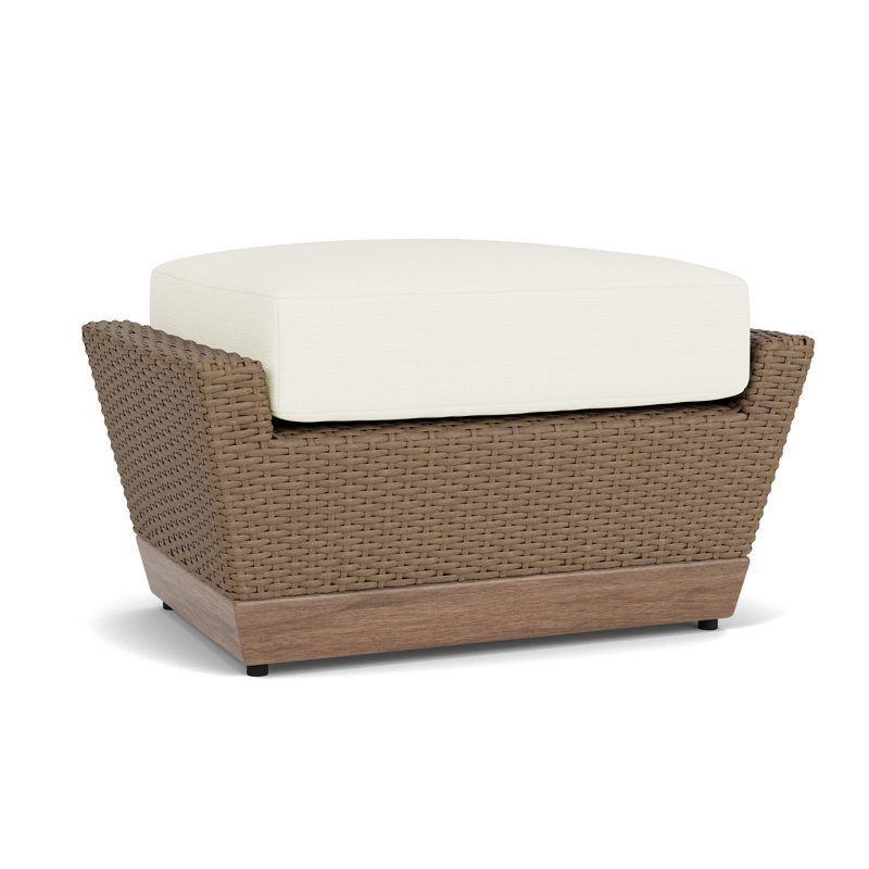 Charisma Rectangle Outdoor Ottoman Patio Ottoman, Sailcloth Salt
