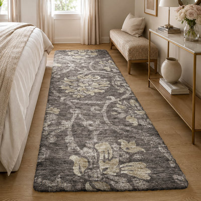 Tapis Dream Shag ADS766 de qualité supérieure, lavable à la machine et à motif floral