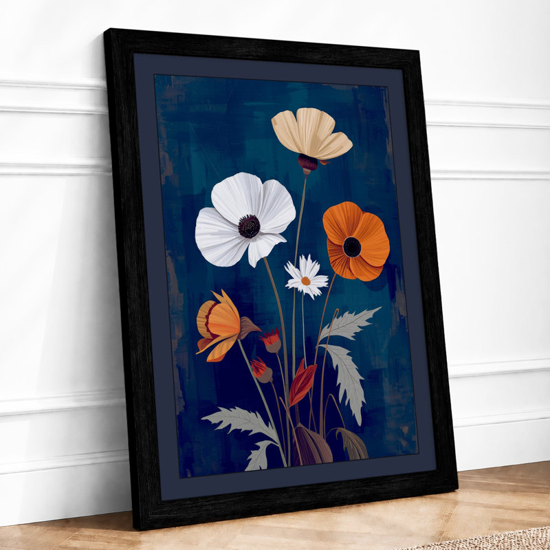 Delicate Blooms Study Botanical - Print, Black, A4 - 29.7 x 21.0 cm