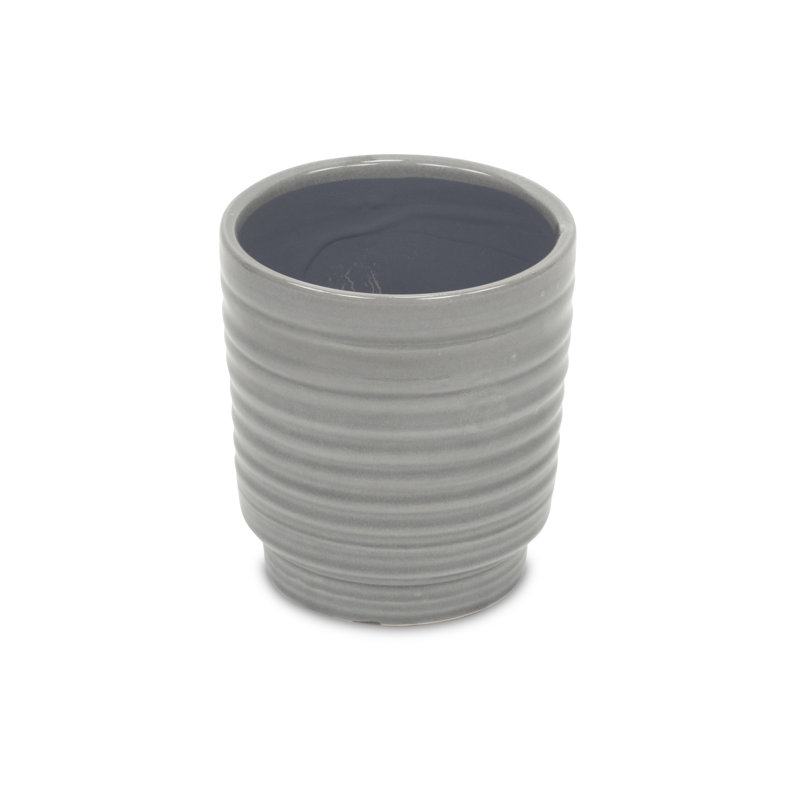 Mosley Handmade Ceramic Pot Planter, 5.5" H x 5" W x 5" D, Gray