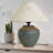 Vintage Brown Ceramic Table Lamp With Bamboo Pattern Linen Shade, Plug-In