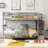 Space-Saving Twin Bunk Bed With Staircase Storage And Guard Rails-366324504