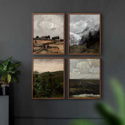 Vintage Landscape CCXXXIII  Framed Print - Set of 4