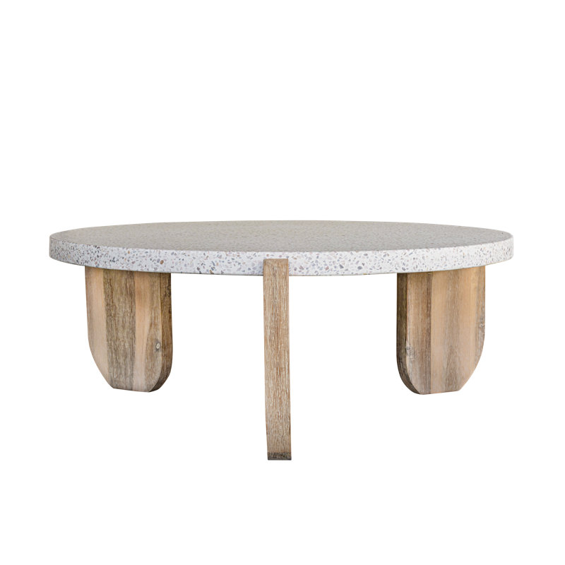Table basse 3 pieds Broc, Gris/beige