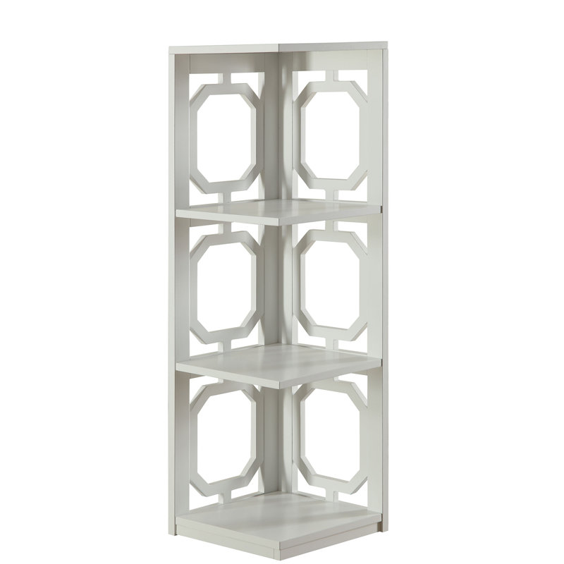 Rumbell Corner Bookcase, White, (3 Shelves) 39" H x 12" W x 12" D