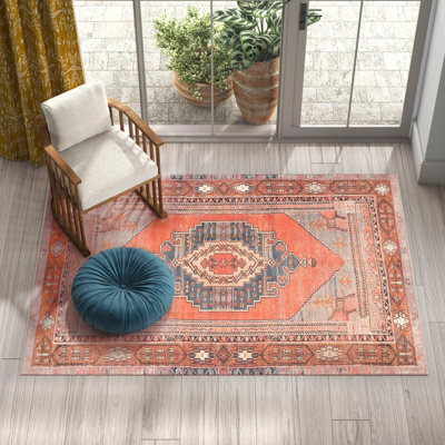 Kamila SpinClean Tribal Machine Washable Area Rug