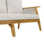 Canapé d'extérieur moderne 3 places en bois d'acacia et tissage de corde avec coussins amovibles