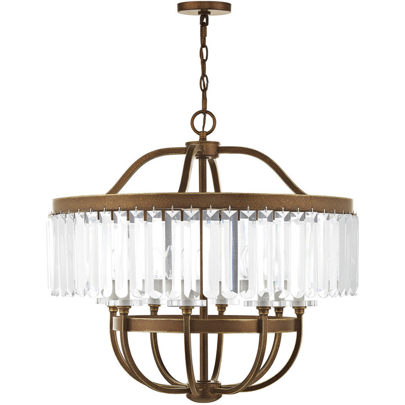 Lustree tambour 8 lumières avec accents en cristal Caroline