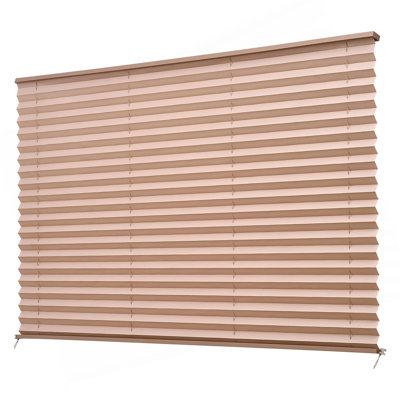 RV Blinds, 62 in x 32 in, RV Pleated Shades, Polyester Fabric, Easy to Clean and Install, Privacy Protection and Sunlight Blocking, for Camper, Travel Trailer, Motorhome Window, Cappuccino