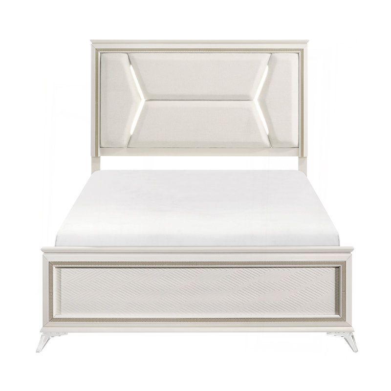 Grande tête de lit tapissier de luxe moderne 1Pc avec éclairage DEL