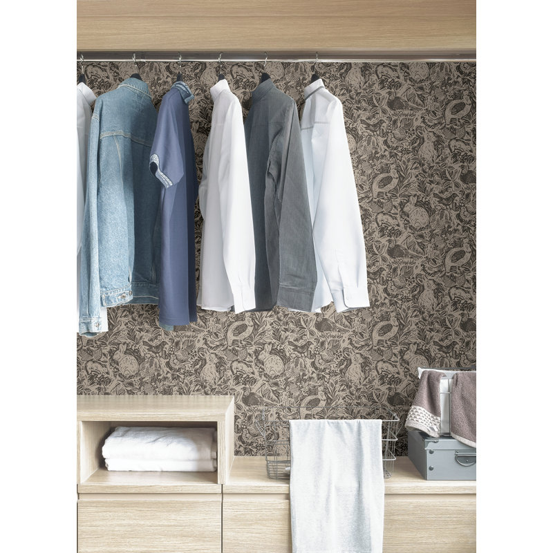 Charcoal Terrene Peel & Stick Wallpaper, Grey