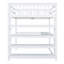 Lit mezzanine double avec tablettes de rangement et bureau sous le lit, blanc-336205150-336205149