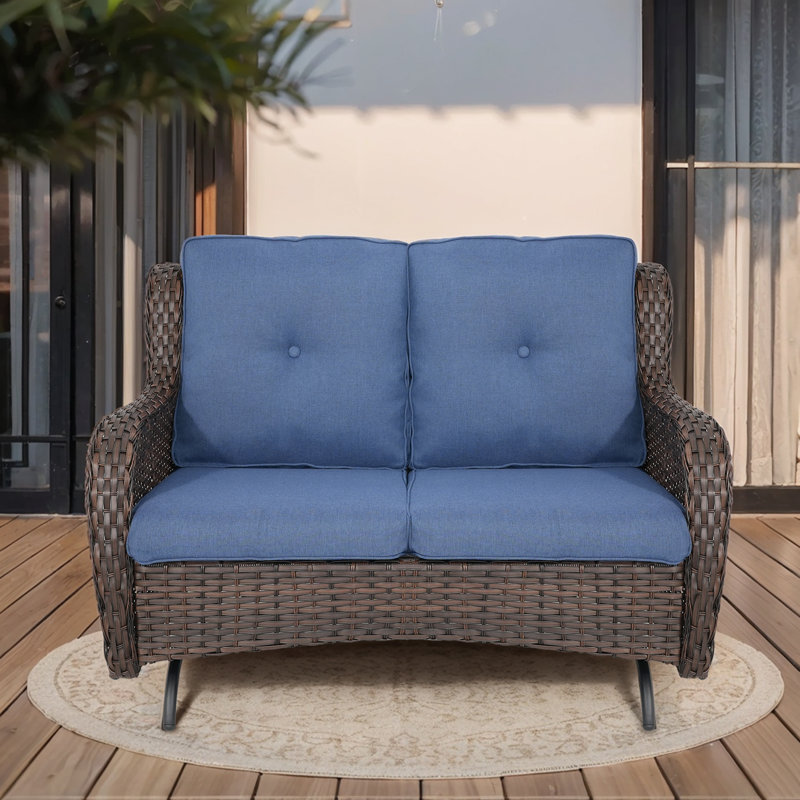 Chaise d'extérieur Schutt, Brun, Bleu