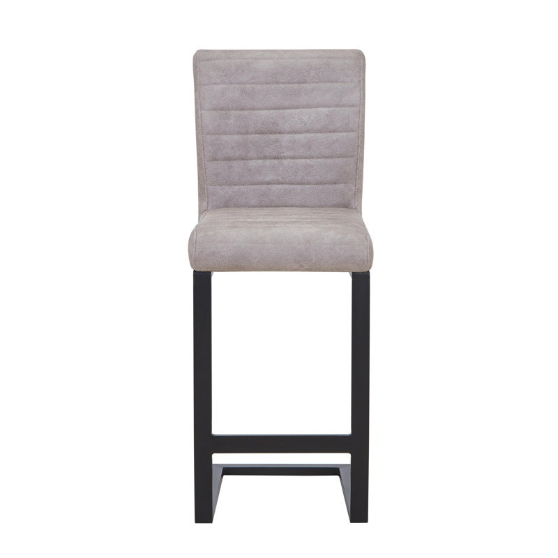 Upholstered Faux Leather Bar Stool
