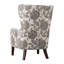 Fauteuil à oreilles pivotant en bois massif - Look tendance et rembourrage en mousse haute densité à pieds confortables