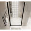 Porte de douche pivotante 34 po x 72 po avec verre trempé de 6 mm, cadre en aluminium noir et solution de conception pivotante peu encombrante