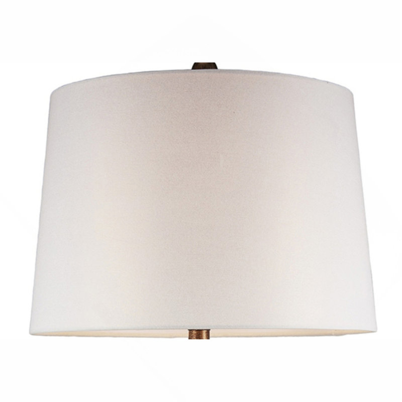 Grande lampe de table en polyrésine 28,25 po «Everly» avec finition brune et abat-jour blanc